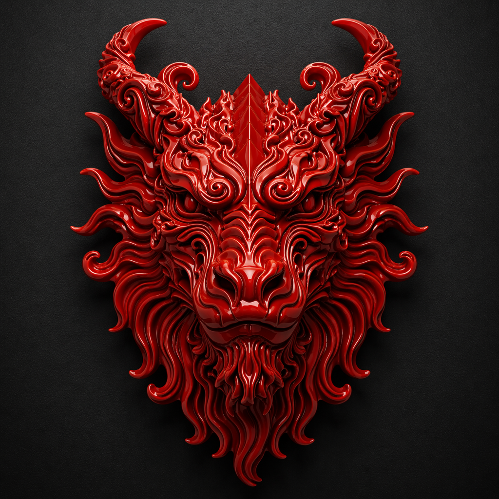 Baroque Dragon Wall Sculpture – Premium Gloss Finish