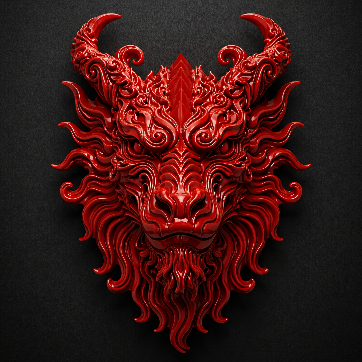 Baroque Dragon Wall Sculpture – Premium Gloss Finish