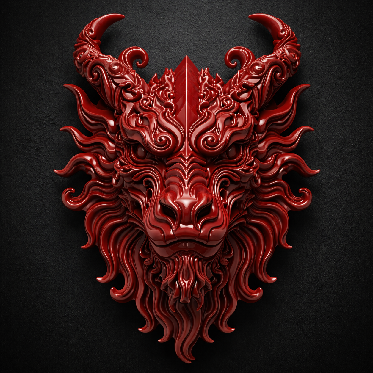 Baroque Dragon Wall Sculpture – Premium Gloss Finish