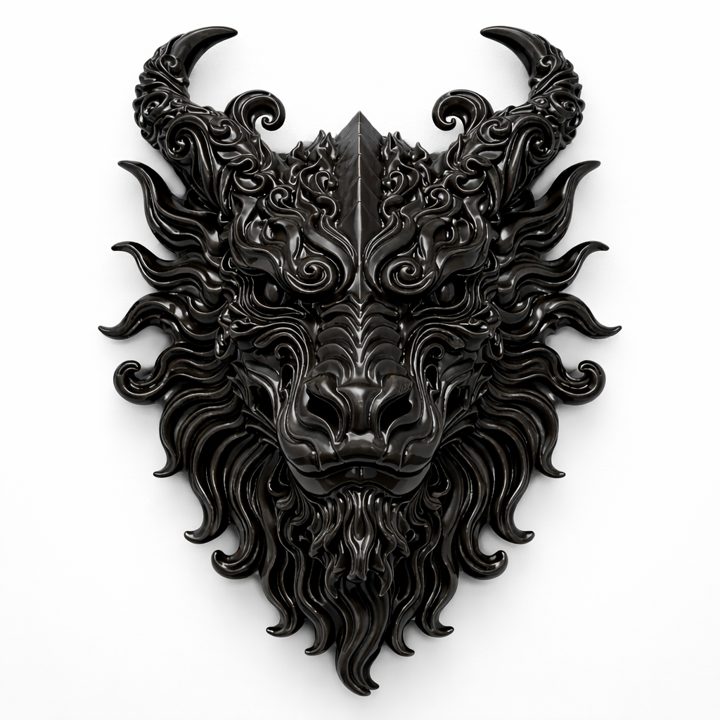 Baroque Dragon Wall Sculpture – Premium Gloss Finish