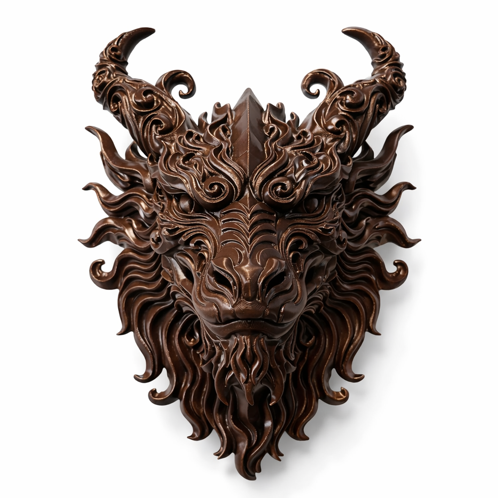 Baroque Dragon Wall Sculpture – Premium Gloss Finish