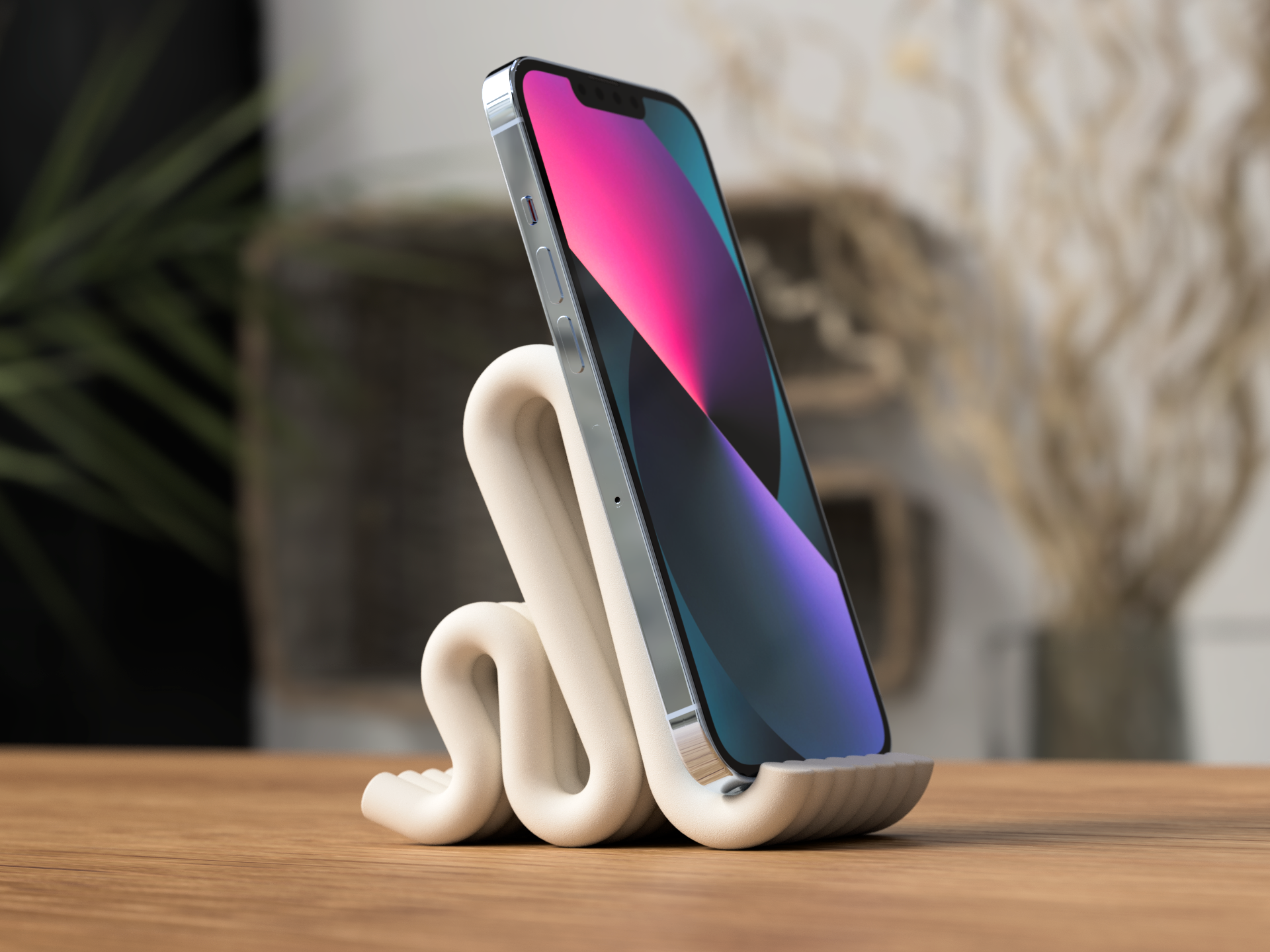 Modern Plastic Phone Stand – Minimalist Desk Holder