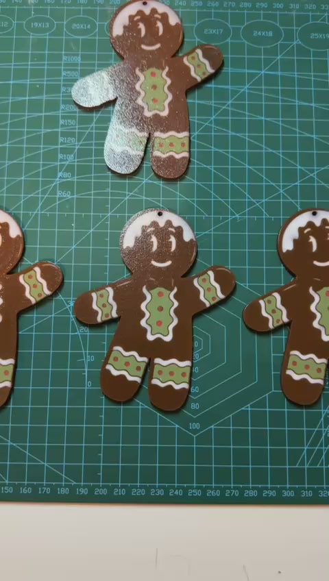 Gingerbread Cookie Man Christmas Ornament – Cute Holiday Tree Decoration, Festive Gingerbread Man Décor Pack of 4